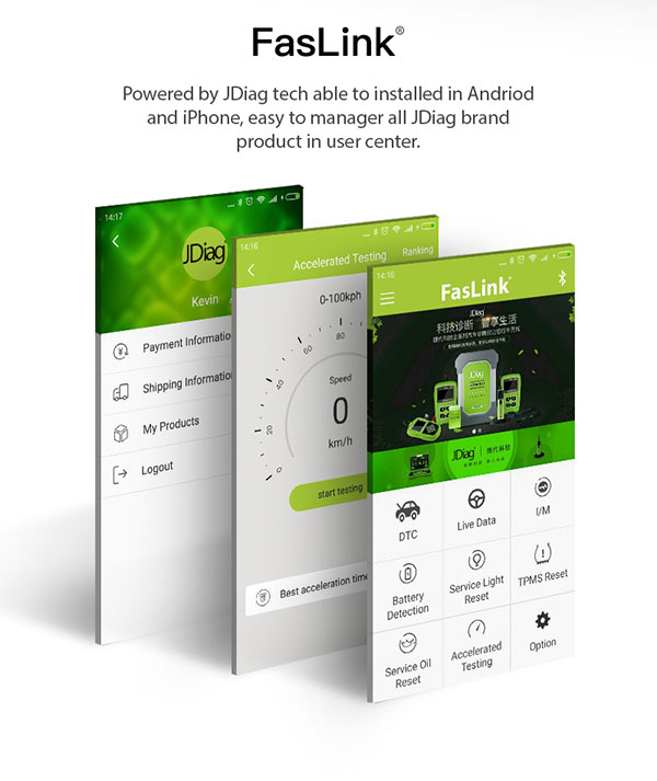 Диагностический сканер JDiag Faslink M1 Bluetooth OBDII