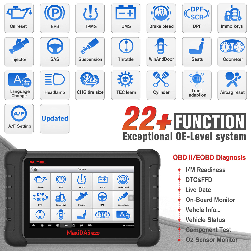 Полный комплект AUTEL Maxidas DS808 