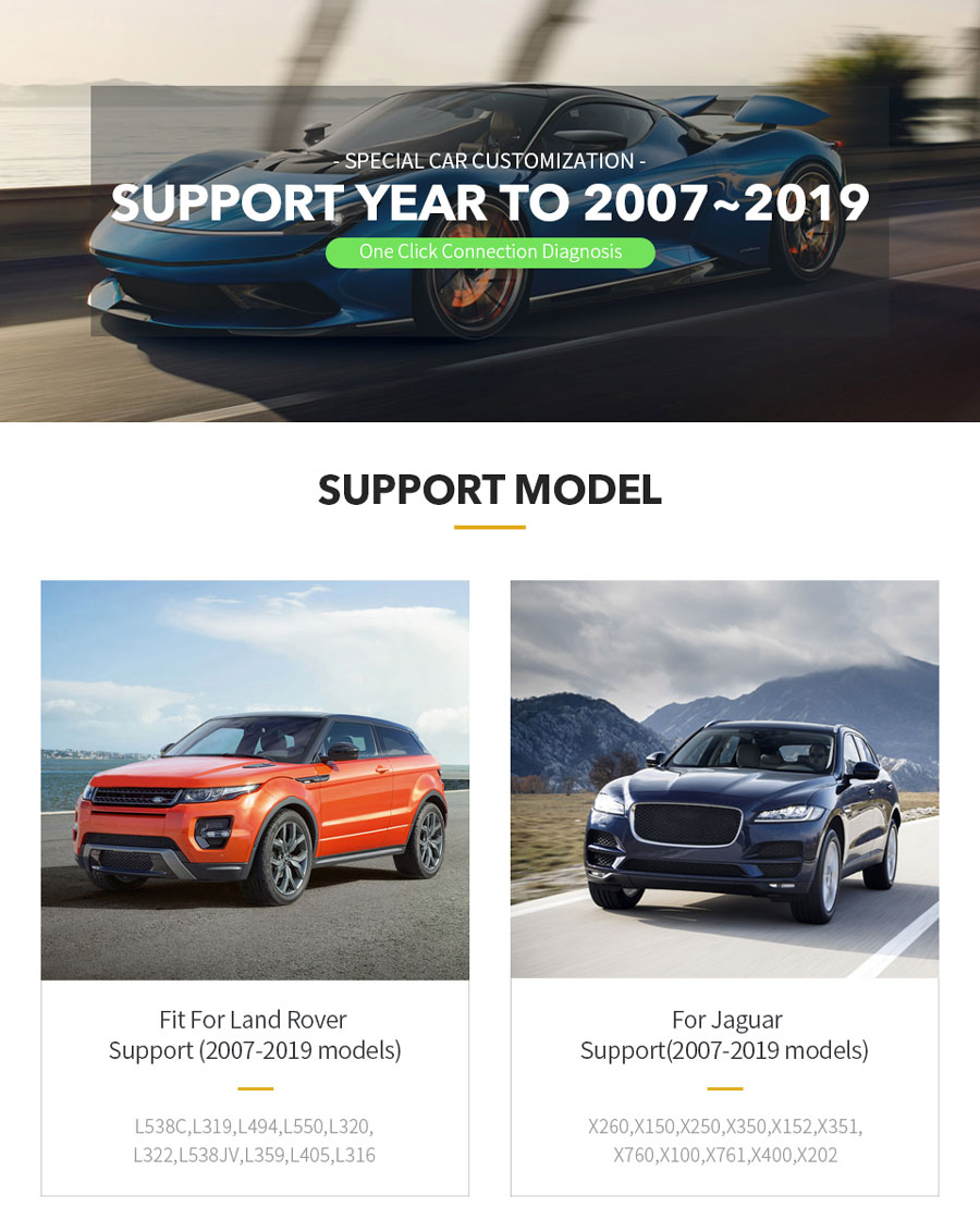 Список автомобилей JLR VXDIAG VCX SE