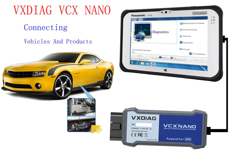 Vxdiag VCX Nano для подключения GM / OPEL USB