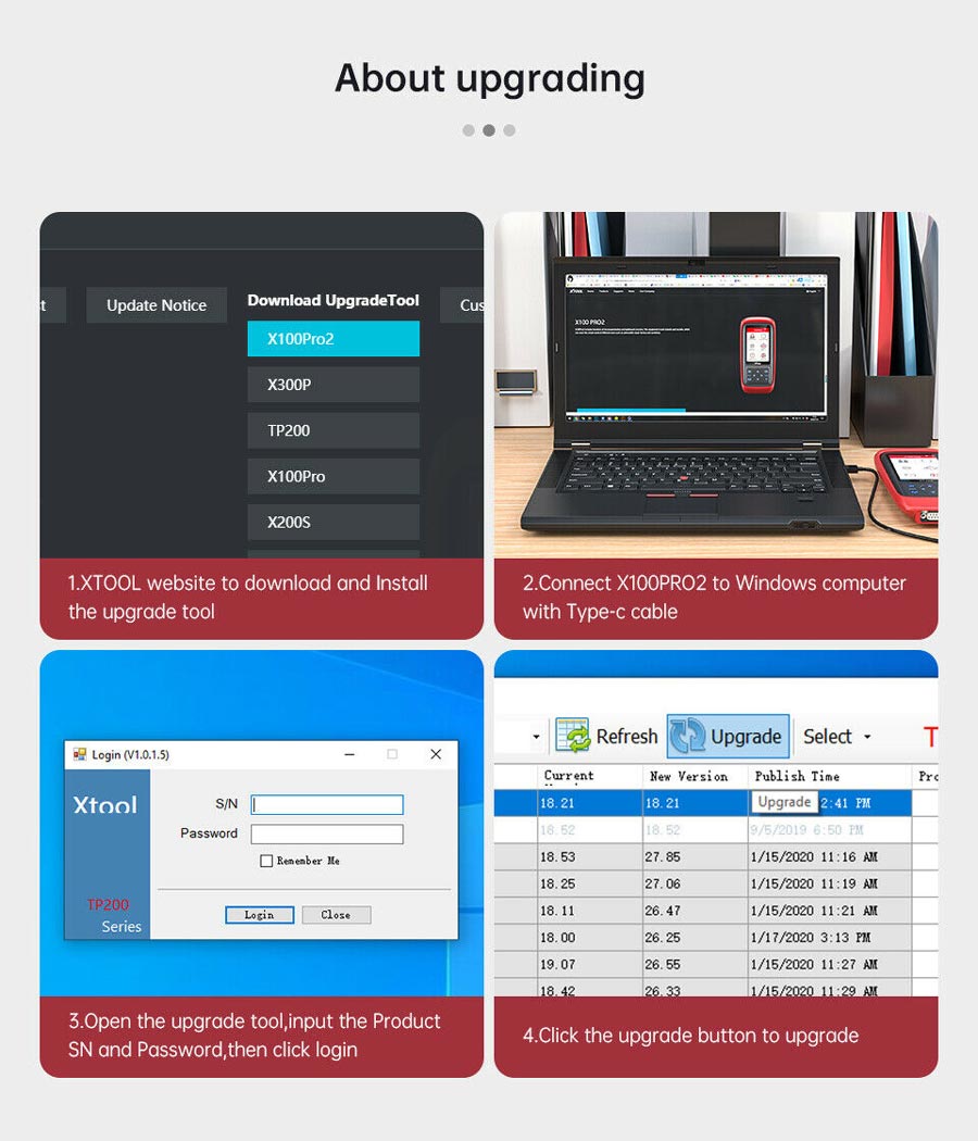 Шаги обновления XTOOL X100 Pro2