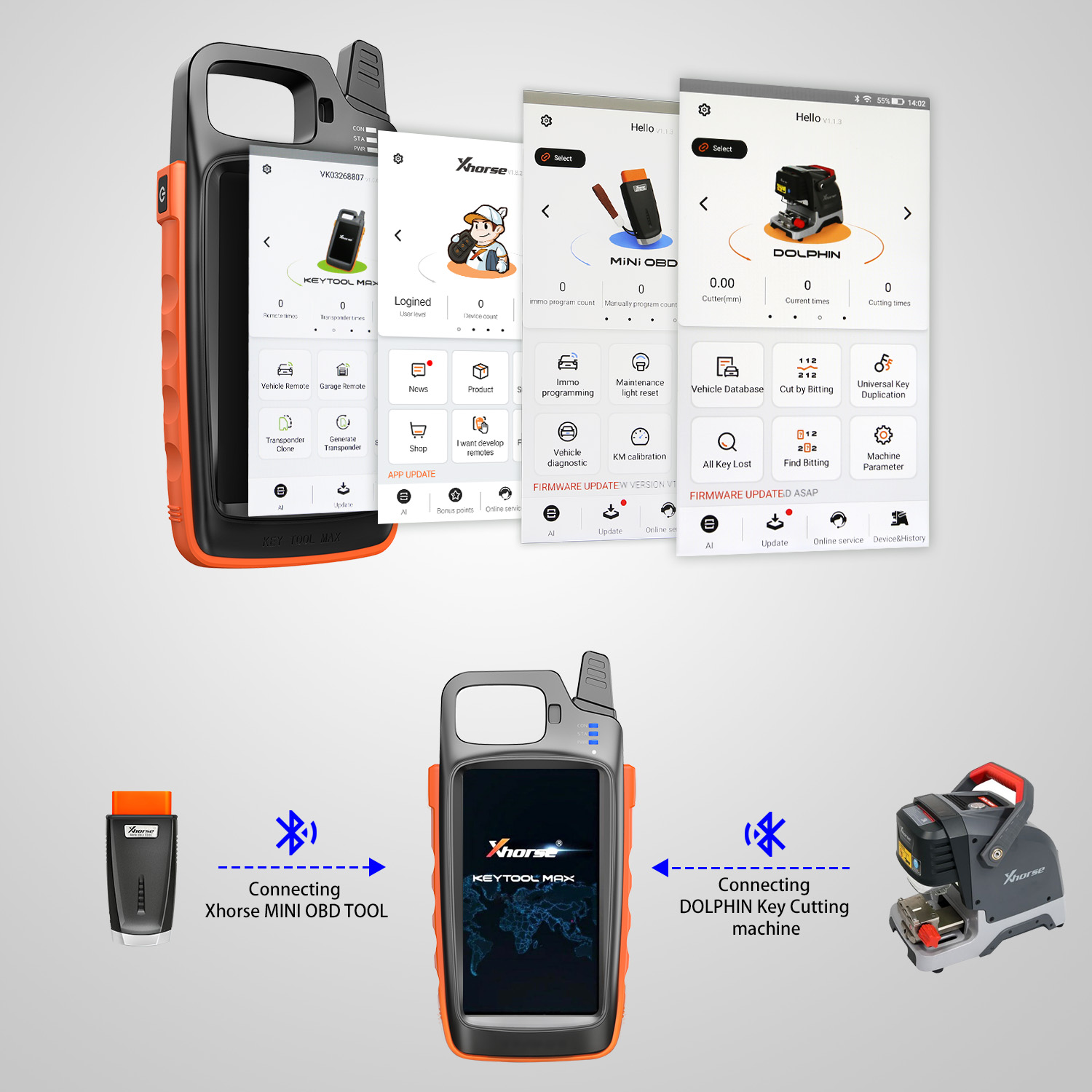 Xhorse Dolphin XP005 + VVDI Key Tool Max в качестве экрана