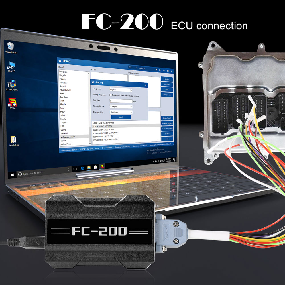 CG FC200 ECU Computer Полная версия с новым адаптером без разборки