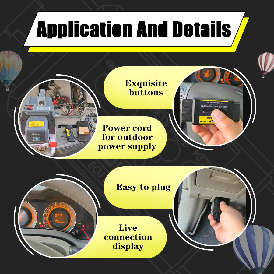 Кабель GT105 ECU IMMO Prog OBD II