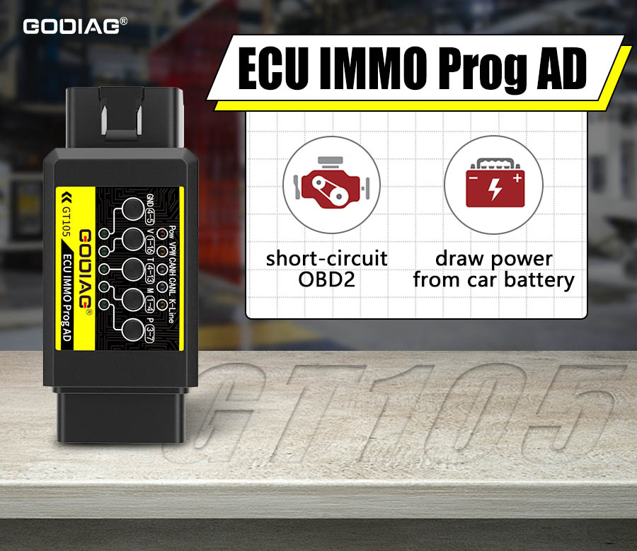 Кабель GT105 ECU IMMO Prog OBD II