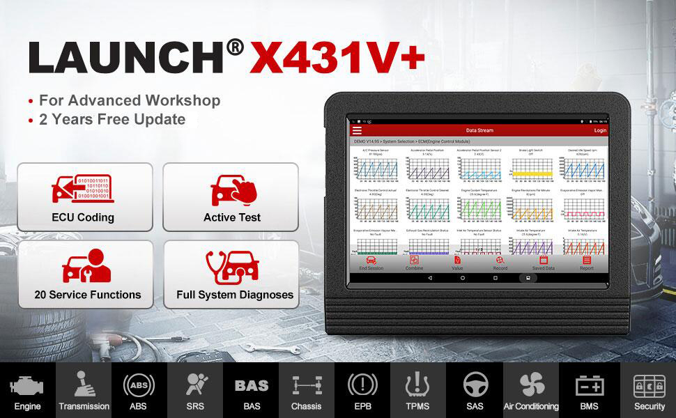 Выпущен планшет X431 V + 4.0 Wifi / Bluetooth 10,1 дюйма