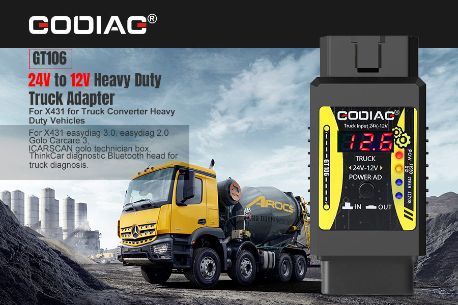 Адаптер для тяжелых грузовиков Godiag GT106 24V - 12V