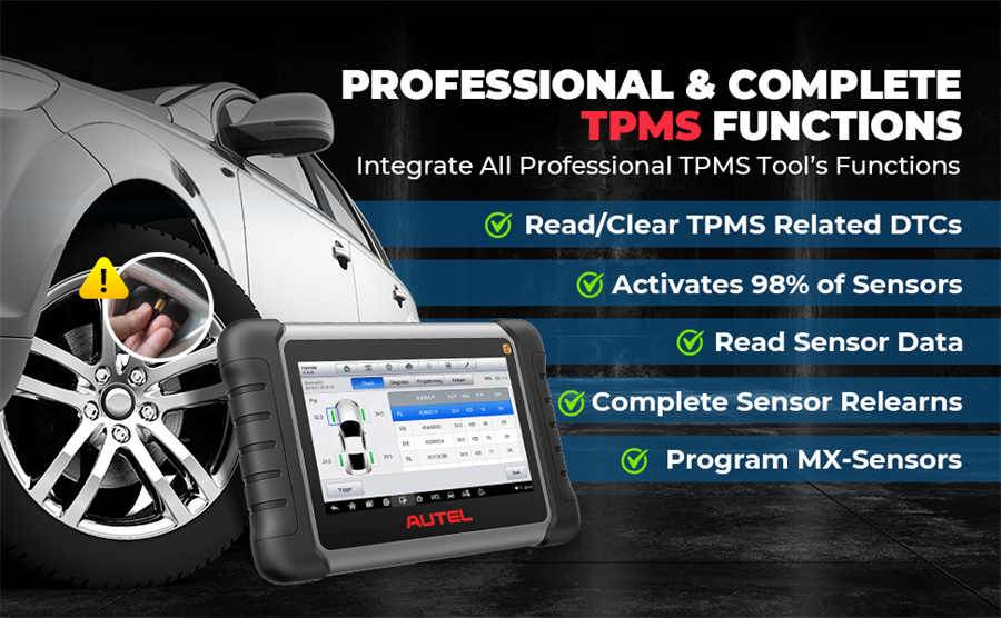 Autel Maxicom MK808S - TS Двустороннее и TPMS Программирование Обучение