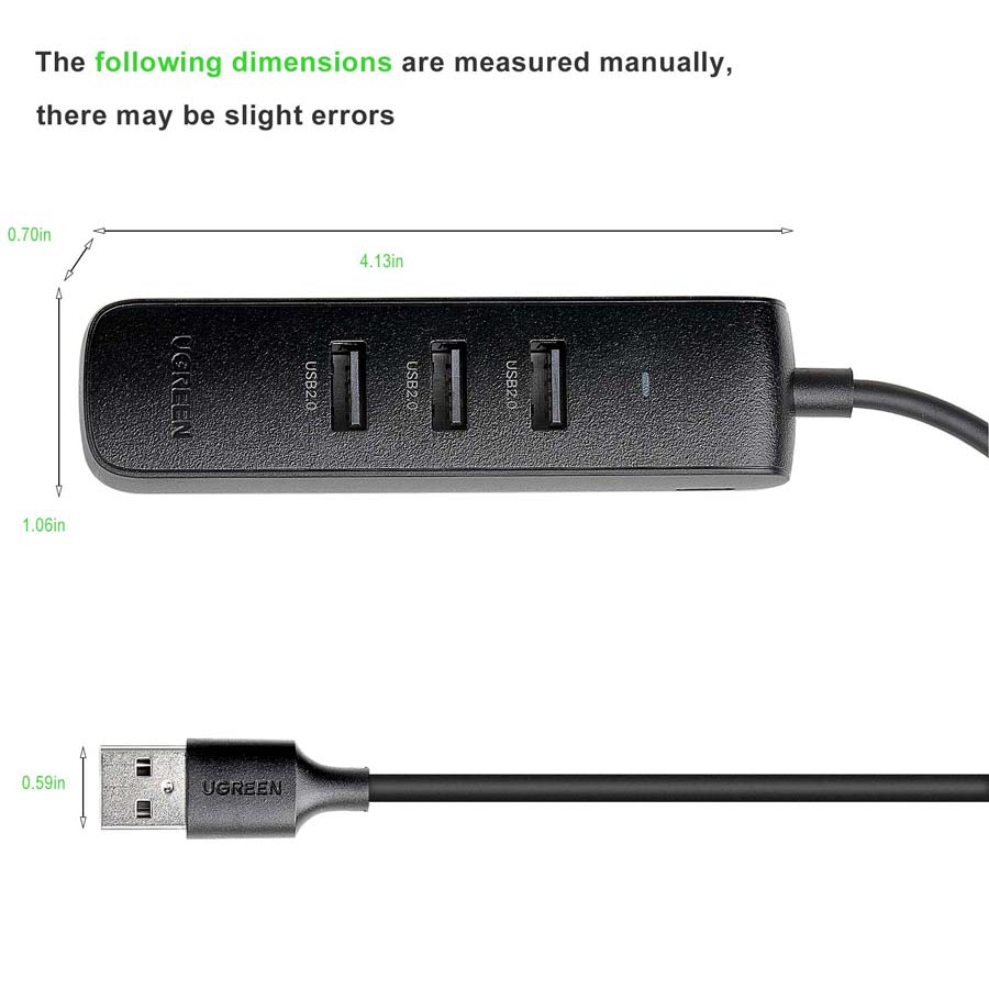 UGREEN USB 2.0 Концентратор Ethernet Адаптер USB шунт USB Адаптер USB - RJ45