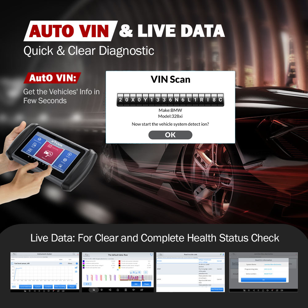 XTOOL InPlus IP616 OBD2 Инструменты диагностики и программирования автомобилей 