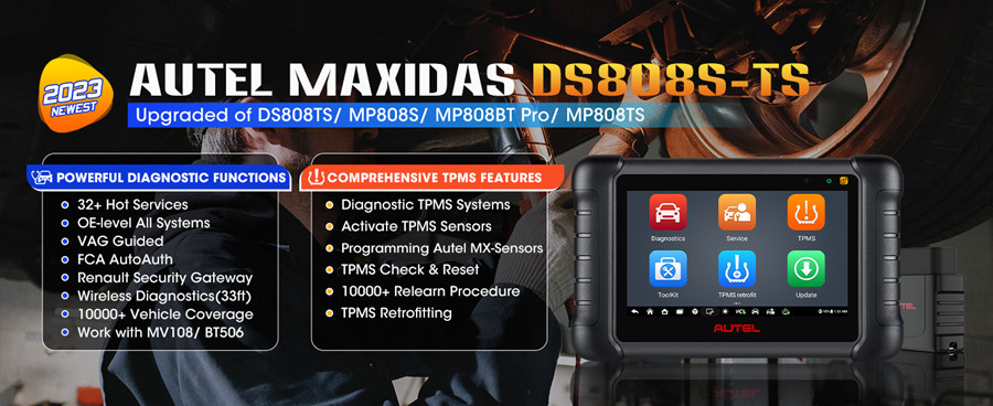 Инструменты диагностики AUTEL Maxidas DS808S - TS с расширенным кодом ECU и TPMS