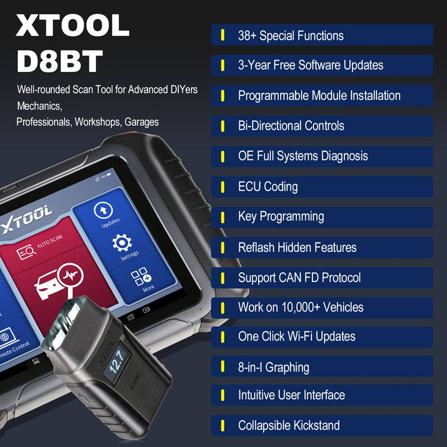 Общесистемный диагностический инструмент XTOOL D8BT