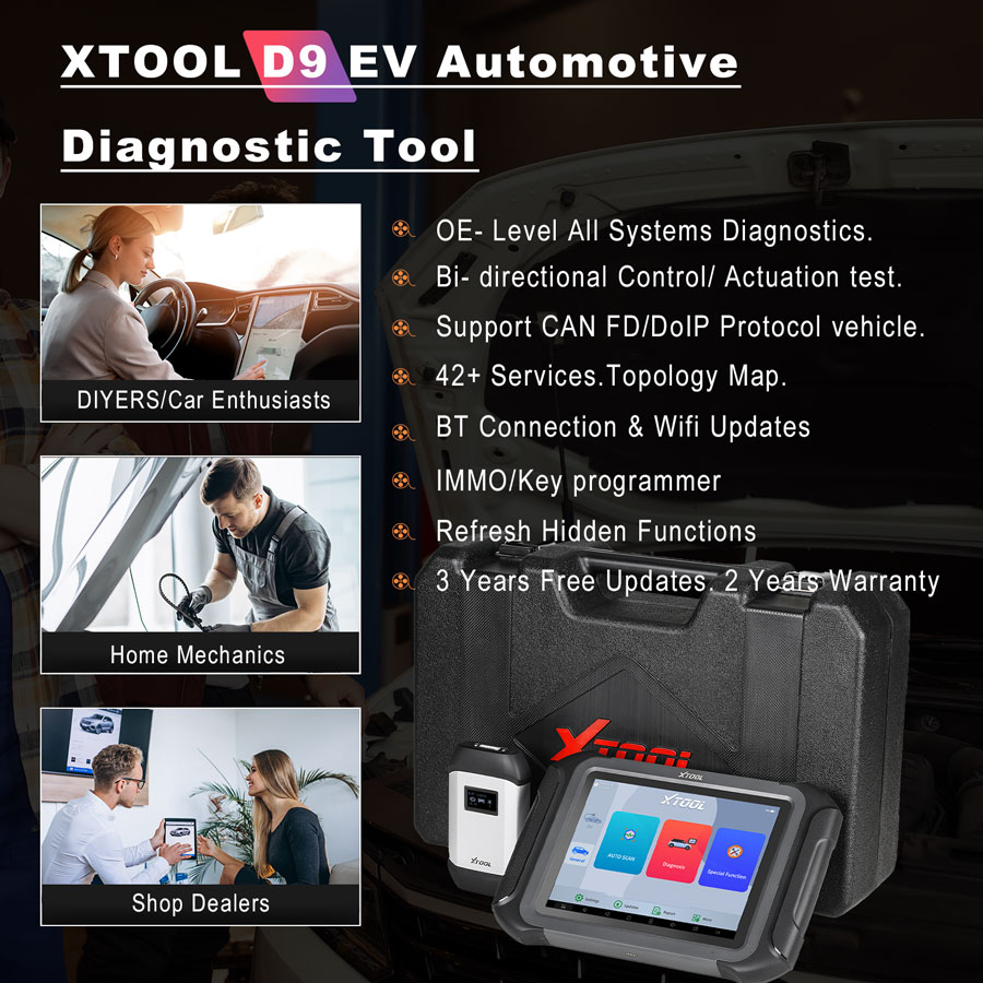Диагностика электромобилей XTOOL D9 