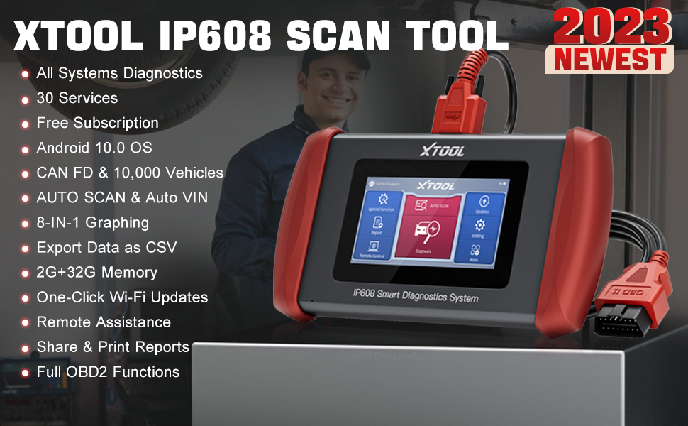 Сканер XTOOL Inplus IP608 OBD2 с поддержкой CAN FD