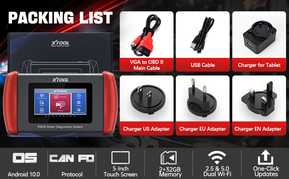 Сканер XTOOL Inplus IP608 OBD2 с поддержкой CAN FD