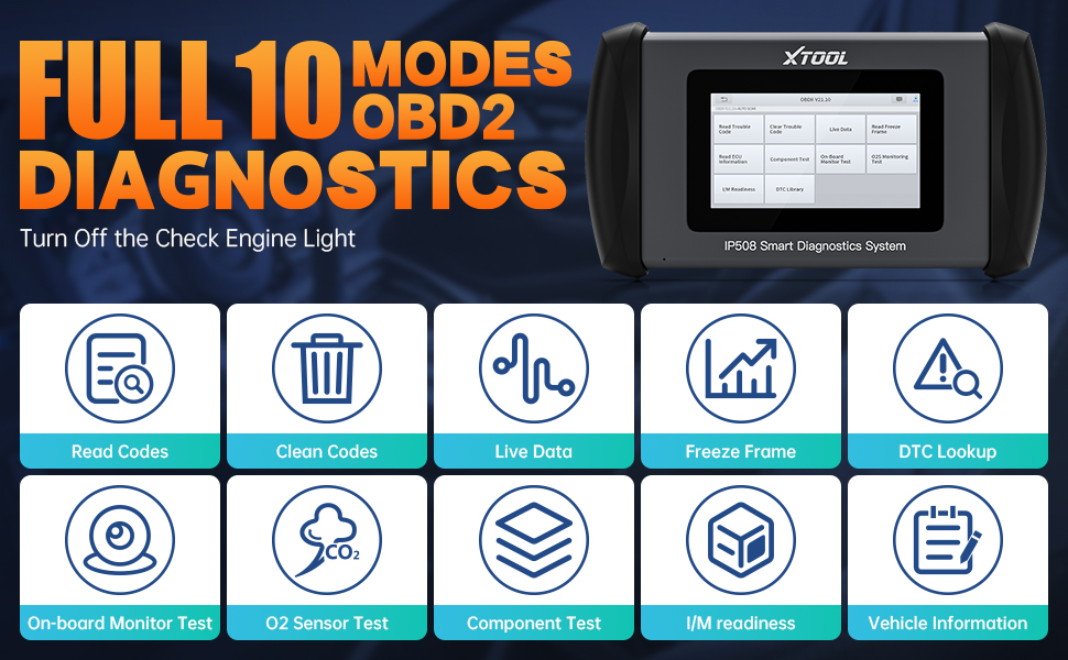 Инструмент диагностики сканера XTOOL InPlus IP508 OBD2 с 6 сервисами