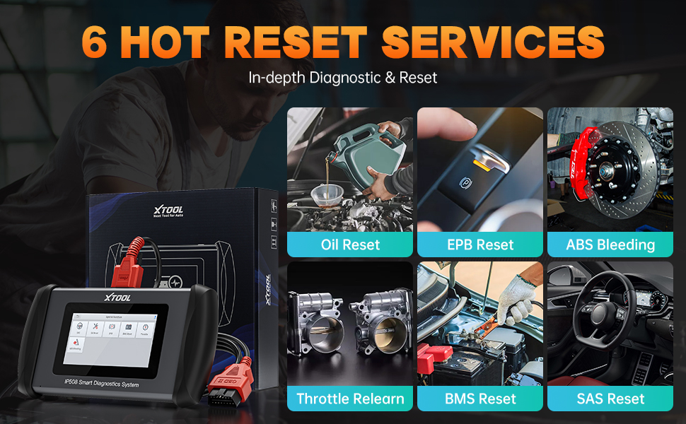 Инструмент диагностики сканера XTOOL InPlus IP508 OBD2 с 6 сервисами