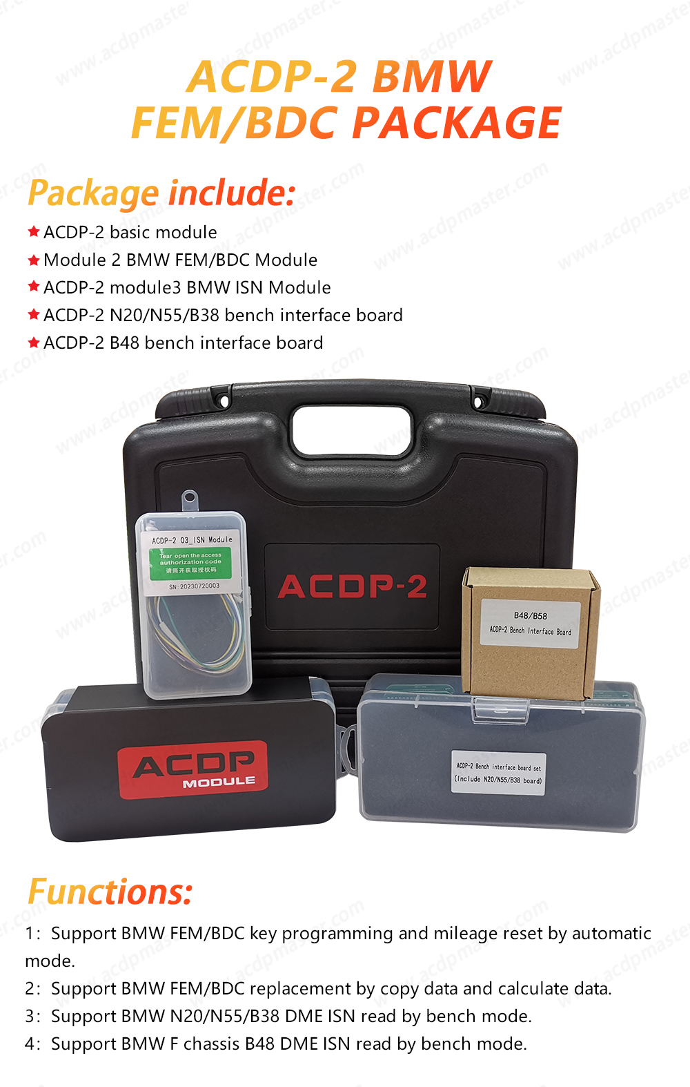 Yanhua Mini ACDP - 2 для BMW FEM / BDC с модулями 2 / 3 и панелями интерфейса B48 / N20 / N55 / B38