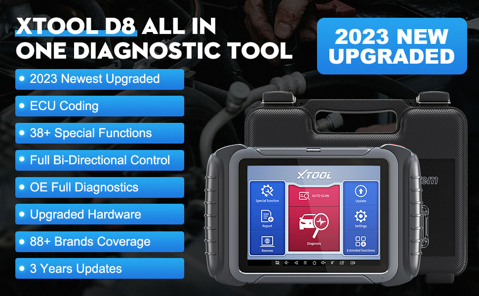 XTOOL D8 Двустороннее управление OBD2 Автодиагностический сканер + ECU Код 38 + Сервис + Программирование ключей