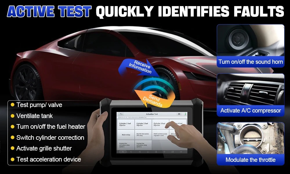 XTOOL D7W D7WIFI Двусторонняя общесистемная диагностика и поддержка ключевых программистов для кодирования ECU CAN FD и DOIP 40 +