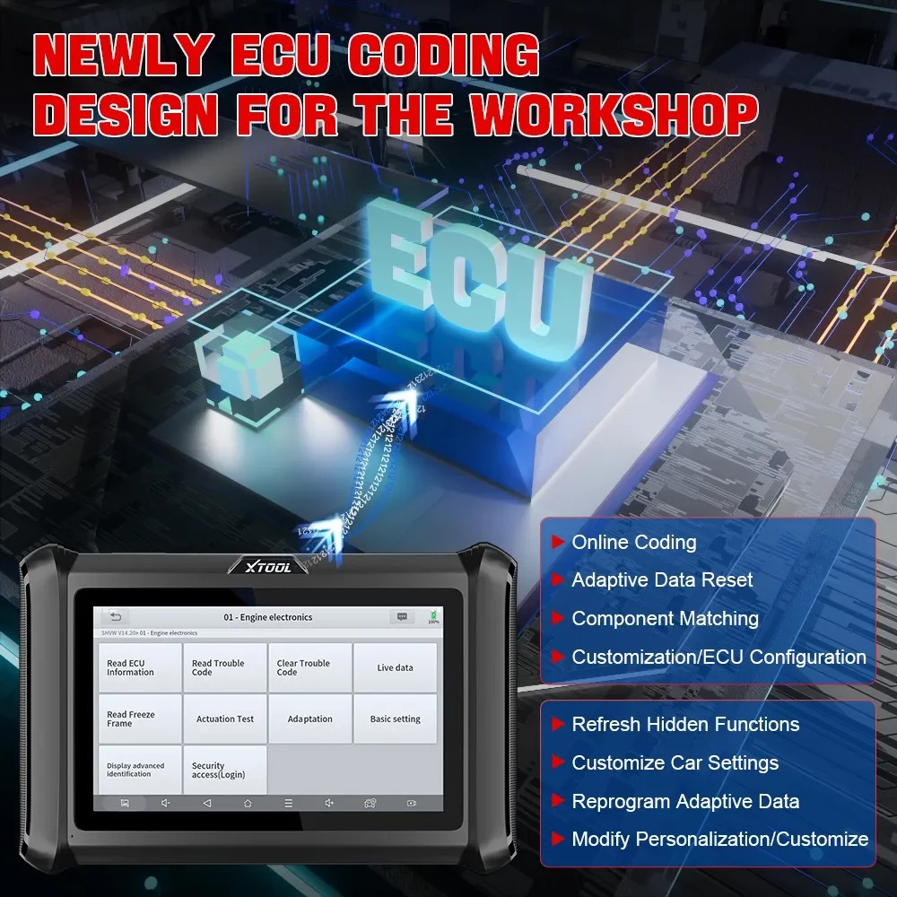 XTOOL D7W D7WIFI Двусторонняя общесистемная диагностика и поддержка ключевых программистов для кодирования ECU CAN FD и DOIP 40 +