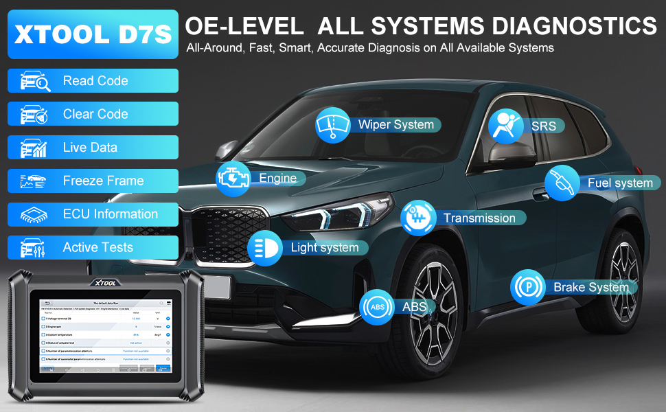 Диагностический инструмент XTOOL D7S поддерживает DoIP и CAN FD, кодированный ECU двухсторонний сканер 