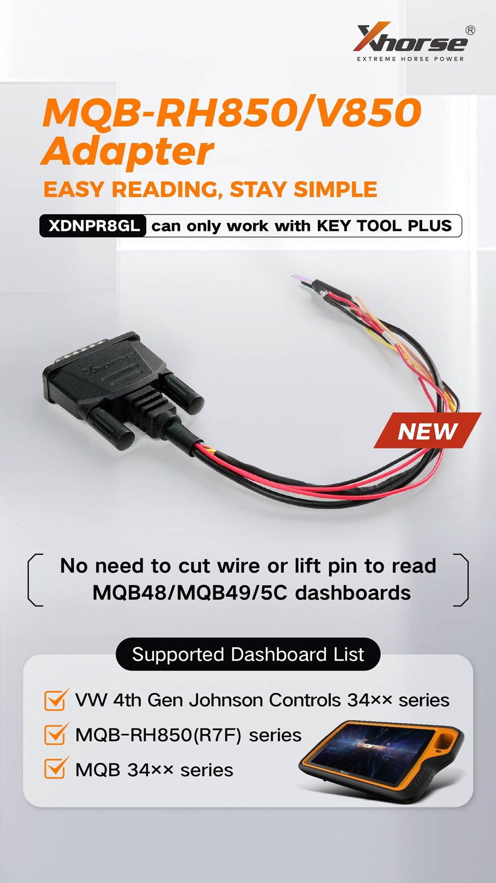 Адаптер XHORSE XDNPR8GL MQB - RH850 / V850 работает только с Key Tool Plus