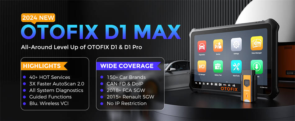 Общесистемный диагностический двухсторонний сканер OTOFIX D1 MAX 