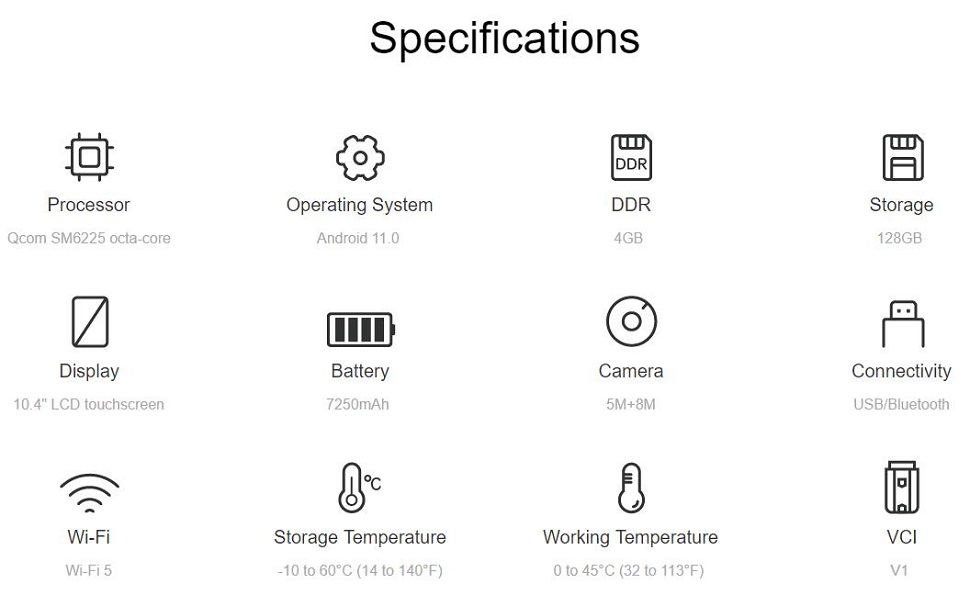 OTOFIX D1 Plus Профессиональный диагностический инструмент 36 + Сервис Функционал Чтение / стирание кода Просмотр данных в режиме реального времени Тест активности