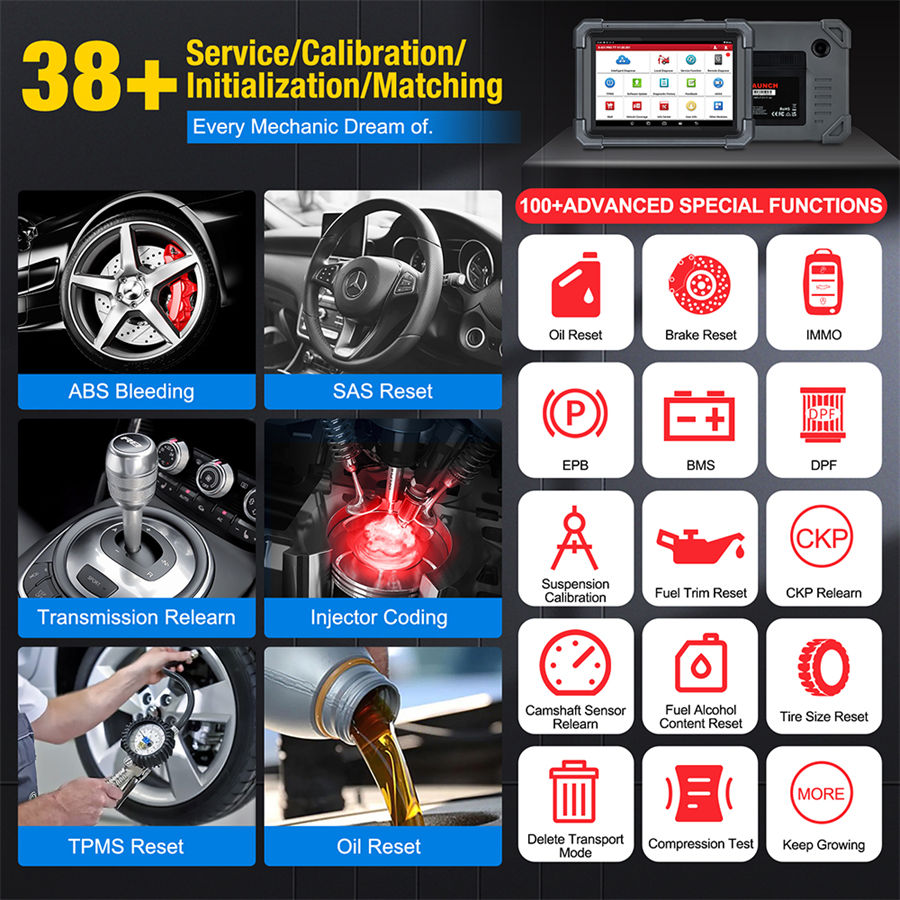 Двусторонний диагностический прибор LAUNCH X431 PRO TT с разъемом DBSCAR VII 37 + сброс кода ECU Online с ключом CANFD IMMO