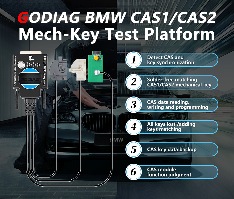 Платформа GODIAG CAS1 CAS2 SER BMW для тестирования механических ключей