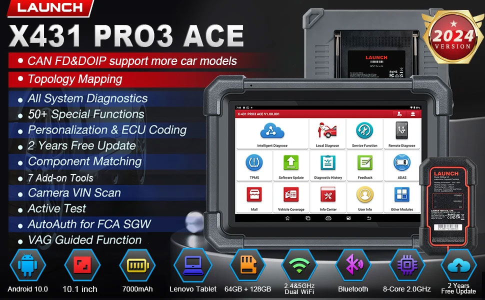 Запуск диагностического инструмента X431 PRO3 ACE