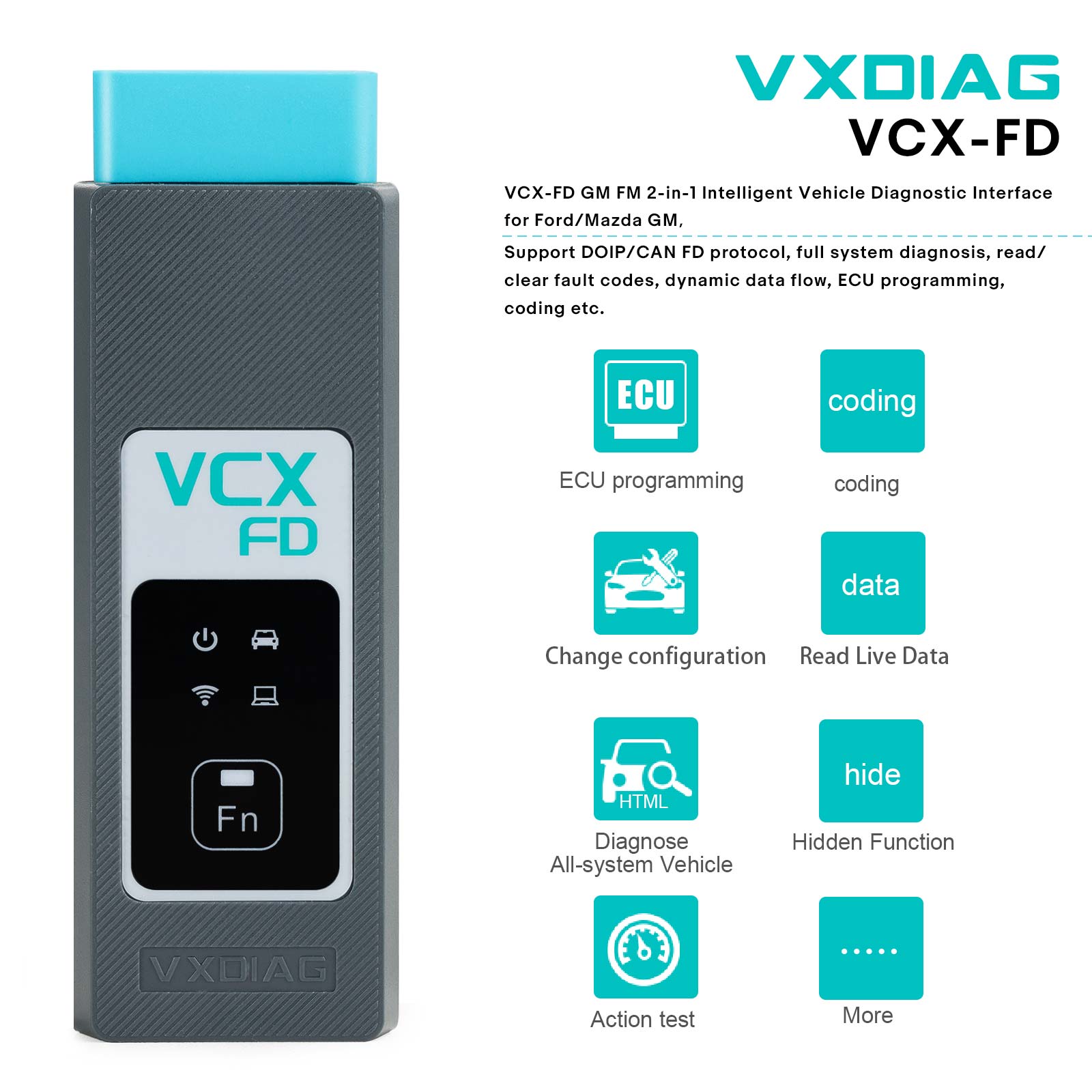 Интеллектуальный диагностический интерфейс VXDIAG VCX - FD 2 в 1 для General Motors и Ford / Mazda