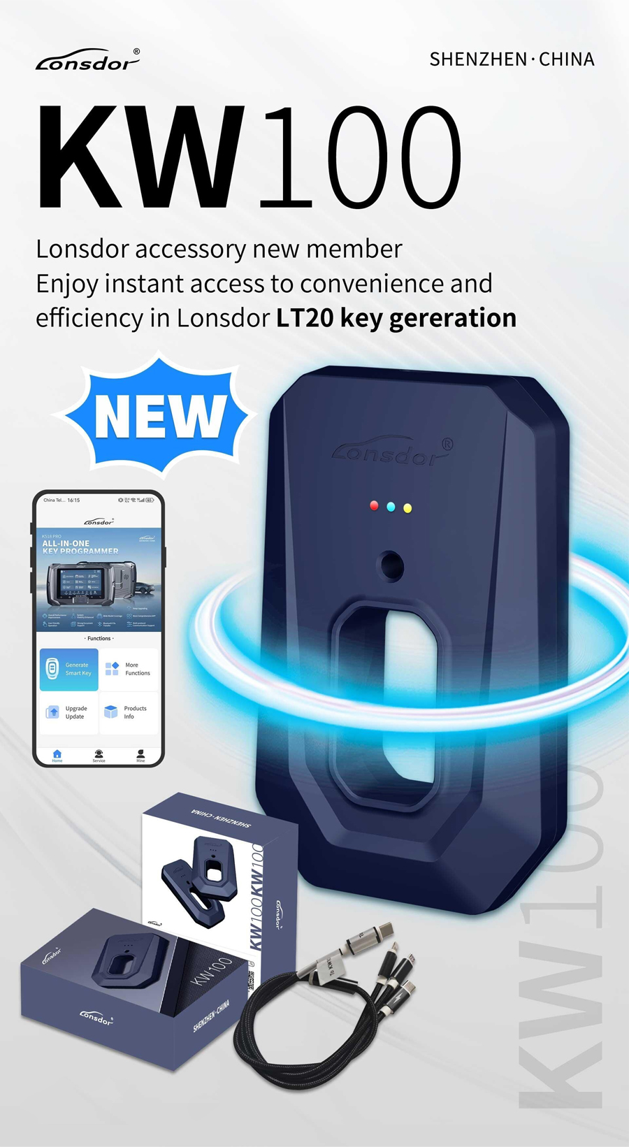 Генератор интеллектуальных ключей Lonsdor KW100