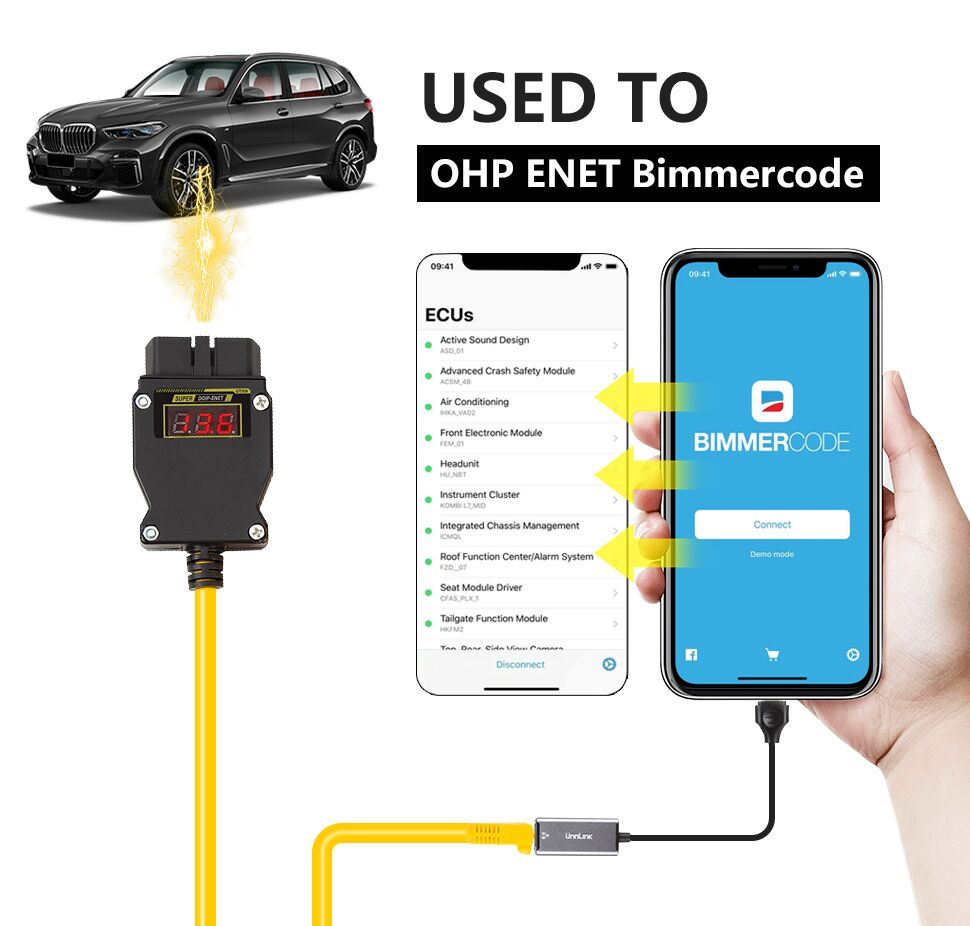 Адаптер диагностического программирования GT109 DOIP - ENET DOIP