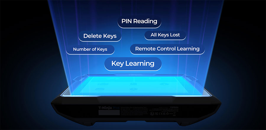 Topdon T - Ninja Pro Программист ключей Обучение с дистанционным управлением PIN Чтение Удаление ключей Все ключи потеряны Сканер OBD2