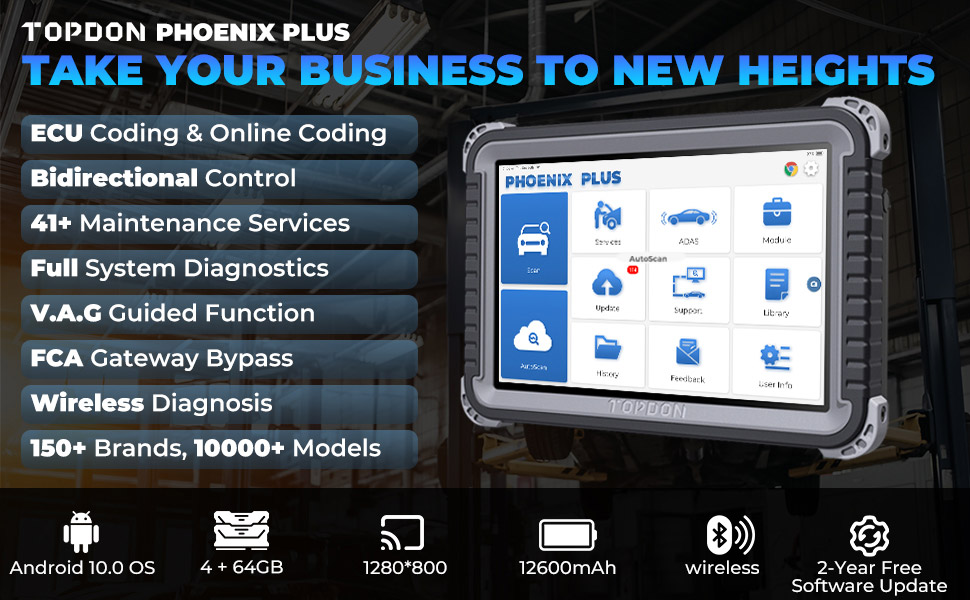 Topdon Phoenix Plus Интегрированный диагностический инструмент 