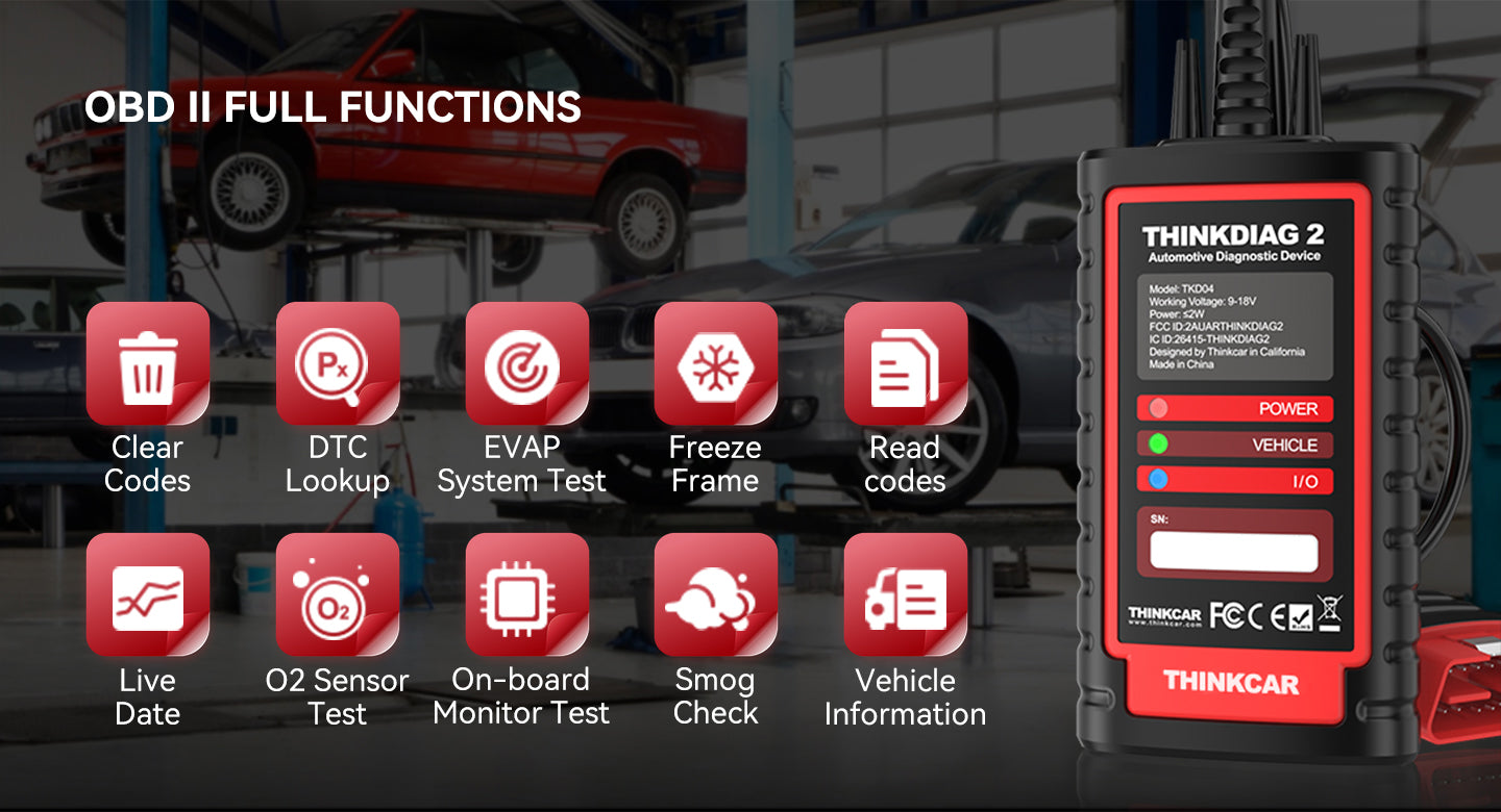 THINKCAR Thinkdiag2 Двусторонний диагностический сканер для iOS и Android с протоколом CAN - FD и функцией 15 +