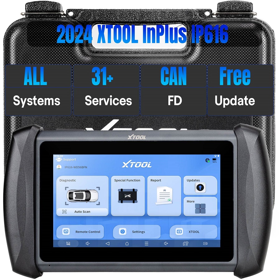 Автоматический диагностический инструмент для автомобилей XTOOL InPlus IP616 OBD2 с автоматическим компилятором ключей для службы 31 сброса бесплатно
