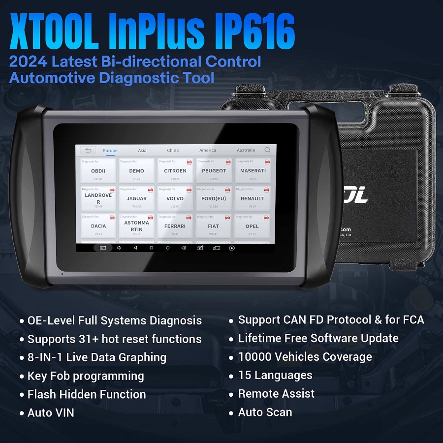 XTOOL InPlus IP616 OBD2 Бесплатное обновление на всю жизнь