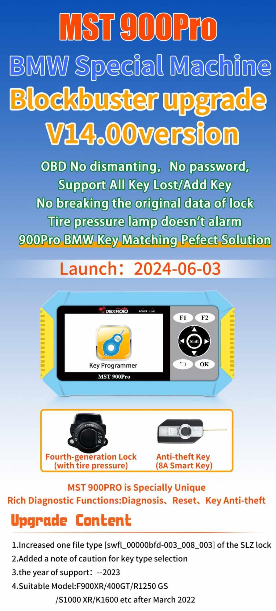 Обновление Obdemoto 900Pro
