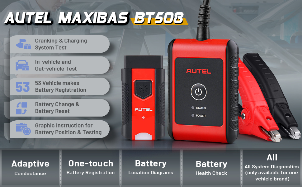 Автомобильный аккумулятор Autel MaxiBAS BT508