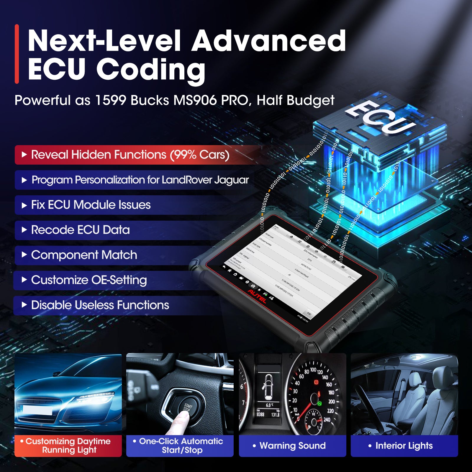 Общесистемный диагностический сканер Autel MaxiPRO MP900 с функцией кодирования ECU