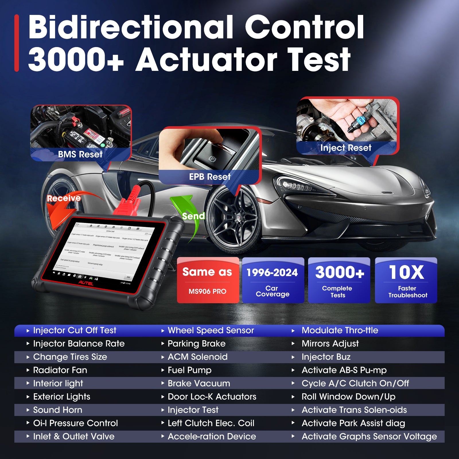 Автосканер Autel MaxiPRO MP900 с двухсторонним управлением