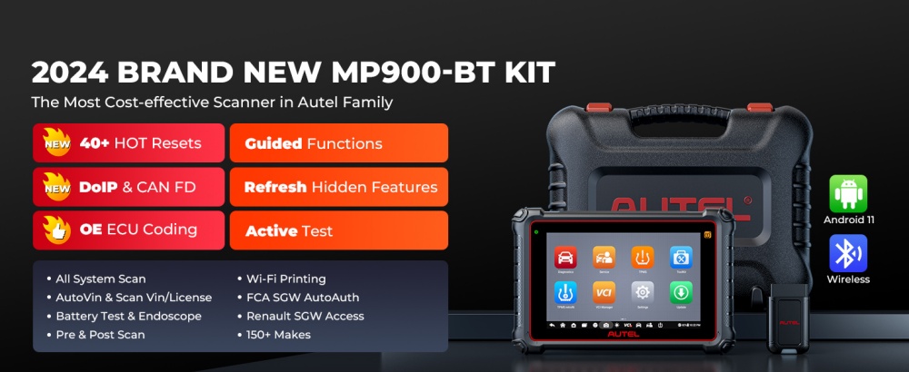 AUTEL MaxiPRO MP900E KIT Все системы диагностики с адаптером OBDII Код ECU 40 + MP808S KIT / MP808BT Pro KIT Услуги обновления
