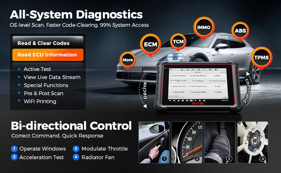 AUTEL MaxiPRO MP900E KIT Все системы диагностики с адаптером OBDII Код ECU 40 + MP808S KIT / MP808BT Pro KIT Услуги обновления