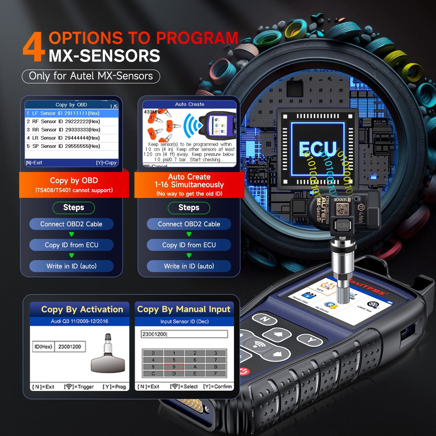 Autel MaxitPMS TS501 Pro Профессиональный инструмент TPMS