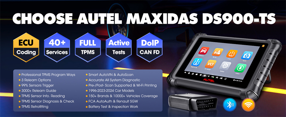 Autel Maxidas DS900TS DS900 - TS Беспроводная диагностика TPMS Расширенный код ECU OE Все системы диагностики 40 +