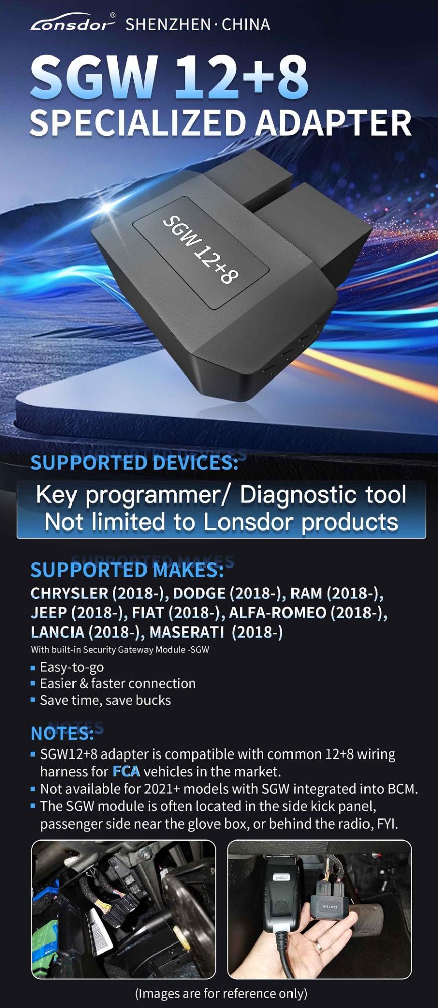 Специальные адаптеры Lonsdor SGW FCA 12 + 8