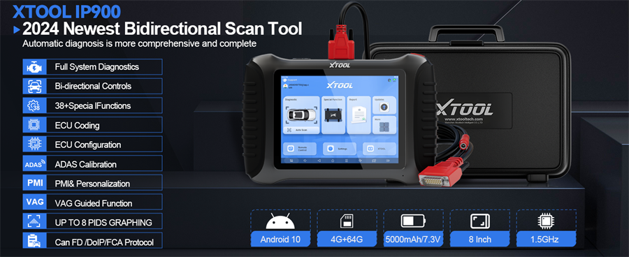 Общесистемная диагностика XTOOL IP900 OE - Level поддерживает протоколы DOIP / CANFD и FCA AutoAuth